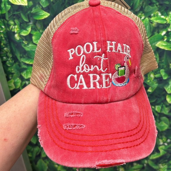 CC Beanie Ponytail Cap with embroidery on the front. - Picture 5 of 6